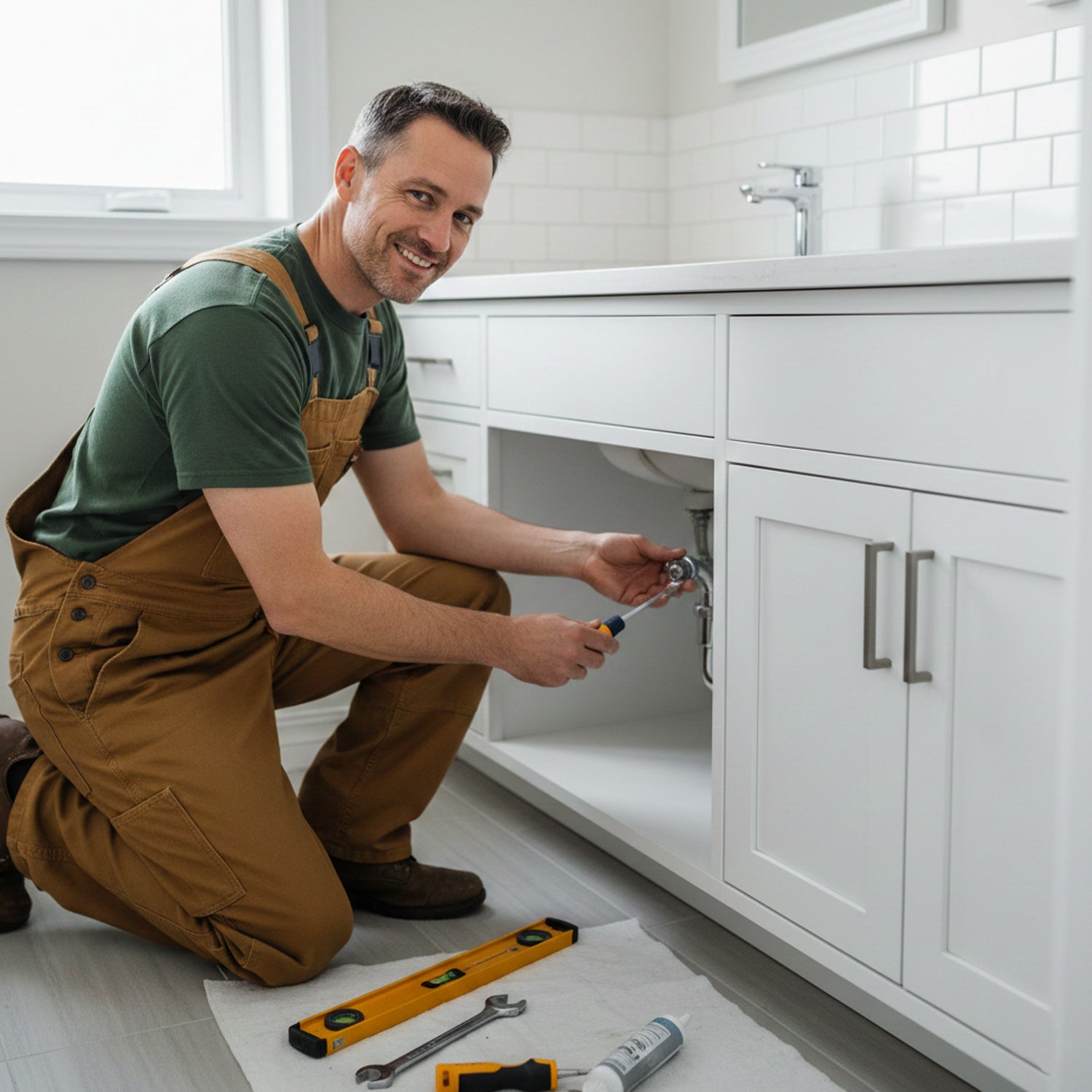 Bathroom vanity installation